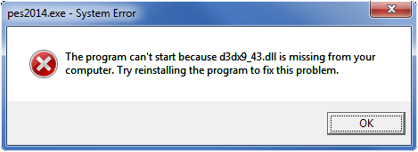 Отсутствует файл d3dx9_43.dll?